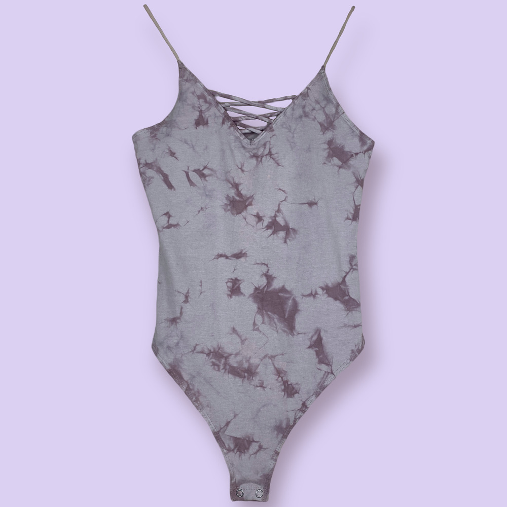 American Eagle Sz M Tie Dye Strappy Stretch Cotton Thong Bodysuit